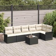 vidaXL Conjunto de Sofá de Jardim 6 Peças com Almofadas em Rattan Sintético Marrom