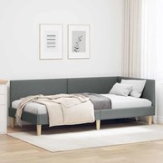 vidaXL Estrutura de Cama de Canto Cinza Escuro 90 cm x 190 cm