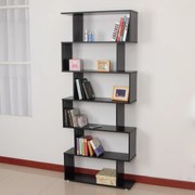 Estante com 6 Prateleiras para Livros - Cor: Preto – Material: Madeira - Dimensões 80 x 25 x 192 cm