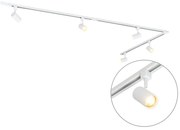 Sistema de trilho monofásico moderno branco 5-luzes- JEANA Moderno