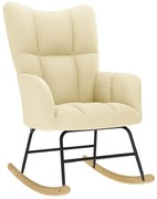 vidaXL Cadeira de baloiço tecido cor creme