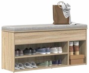 vidaXL Banco sapateira 102x30,5x45cm derivados madeira carvalho sonoma