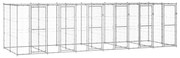 vidaXL Canil de exterior com telhado 14,52 m² aço galvanizado