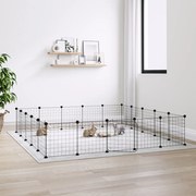 vidaXL Gaiola p/ animais de 20 painéis c/ porta 35x35 cm aço preto