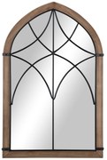HOMCOM Espelho de Parede de Madeira 93x60cm Espelho Decorativo com 2 Ganchos Estilo Vintage para Sala de Estar Dormitório Entrada Marrom