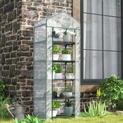 Estufa de jardim para varanda com 5 prateleiras, 0,69 x 0,49 x 1,93 m, em aço com lona removível em PE branco
