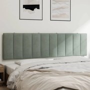 vidaXL Almofadão de cabeceira 180 cm veludo cinzento-claro