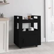 vidaXL Carrinho de cozinha 60x45x80 cm derivados de madeira preto
