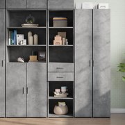 vidaXL Armário alto 45x42,5x185 cm derivados de madeira cinza cimento