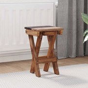 vidaXL Banqueta Natural 30 x 30 x 48 cm Madeira recuperada maciça
