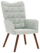 vidaXL Cadeira de descanso veludo cinzento-claro