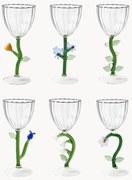 Copos de vinho em borosilicato artesanais Botanica, conjunto de 6