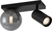 Plafon Moderno Preto 2-Luzes Inclinável - Lesly