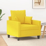 vidaXL Poltrona 60 cm tecido amarelo-claro