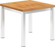 vidaXL Mesa de apoio jardim 45x45x38 cm acácia maciça/aço inoxidável