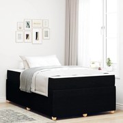 vidaXL Estrutura de cama com colchão Preto 120 x 200 cm tecido