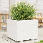 vidaXL Vaso/floreira de jardim 60x60x49,5 cm pinho maciço branco