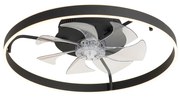 Ventilador de teto preto 70cm incl. LED regulável com controle remoto - Maddy
