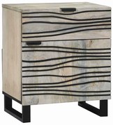 vidaXL Mesas de cabeceira com gaveta Branco e Preto 50 x 33 x 60 cm