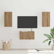 vidaXL Conjunto de móvel de TV com prateleira 3 pcs carvalho artisiano