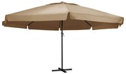 vidaXL Guarda-sol jardim c/ poste alumínio 600 cm cinza-acastanhado