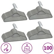 100 pcs conjunto de cabides antiderrapantes veludo cinzento