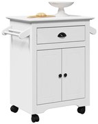 vidaXL Carrinho de cozinha BODO branco 72x45x80 cm