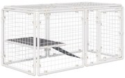 PawHut Recinto Modular Animais Estimação Coelhos 9 Painéis Seguro e Prático 68x68 2x2 5cm Trava Escada Branco | Aosom Portugal