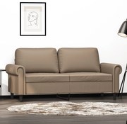 vidaXL Sofá de 2 lugares 140 cm couro artificial cor cappuccino
