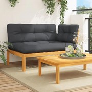 vidaXL Sofá de canto para jardim com almofadões acácia maciça