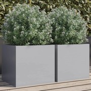 vidaXL Vasos/floreiras 2 pcs 32x30x29 cm aço galvanizado prateado
