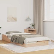 vidaXL Estrutura de cama de chão Castanho 90 x 210 cm