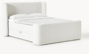 Cama boxspring em bouclé com espaço de arrumação Perla