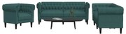 vidaXL 3 pcs conjunto de sofás tecido verde-escuro