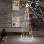 vidaXL Árvore de Natal com espigão 310 luzes LED 300 cm colorido