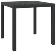 Mesa de jardim em alumínio e WPC 80x80x74 cm preto