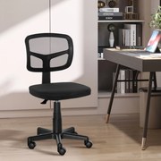 Cadeira de Escritório Ergonómica de Malha Cadeira de Escritório Giratória 360° com Altura Ajustável Suporte Lombar Respirável e Rodas 43x48x77,5-89,5c