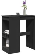 Mesa de bar com prateleiras derivados de madeira preto