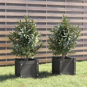 Vasos/floreiras de jardim 2 pcs 31x31x31 cm pinho maciço cinza