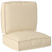 vidaXL Conjunto de Almofadas para Palete 2 pcs Bege 50 x 50 x 12 cm