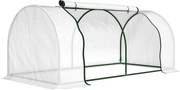Outsunny Estufa com filme de malha PE, estufa de filme resistente ao inverno em aço, estufa 200 x 100 x 80 cm Branco | Aosom Portugal