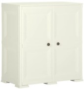 vidaXL Armário de plástico 79x43x85,5cm design de madeira cor baunilha