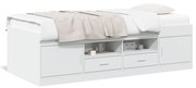 vidaXL Sofá-cama com gavetas sem colchão 75x190 cm branco
