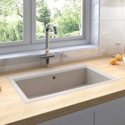 vidaXL Pia de cozinha Bege 79 x 50 x 31 cm Quartzo e Resina