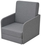 vidaXL Poltrona convertível tecido cinzento-claro