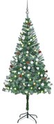Árvore Natal artificial pré-iluminada c/ bolas e pinhas 180 cm