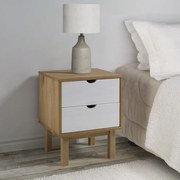 Mesa DE cabeceira OTTA 45x39x57 cm pinho maciço castanho/branco