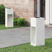 vidaXL Luz Solar LED de Caminho 2 pcs Branco Aço Laminado a Frio