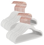 Cabides de veludo para roupas de crianças com encaixe estável | SONGMICS | 30 x 0.5 x 20.5 cm | branco | CRF027W01.