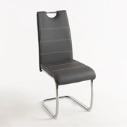 Conjunto de 2 Cadeiras Halley Cantilever em Couro Artificial Cinzento